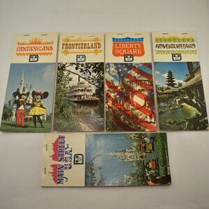Walt Disney World 5 Lands Postcard Books 1972 Vintage Ephemera